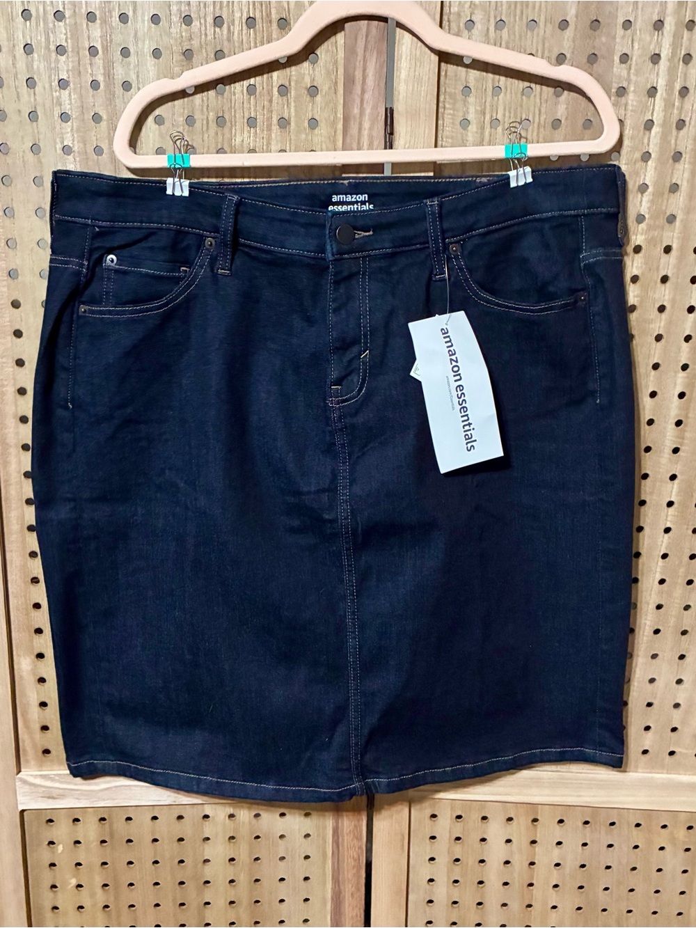 Amazon Essentials Dark Indigo Denim Skirt Size 18 Plus